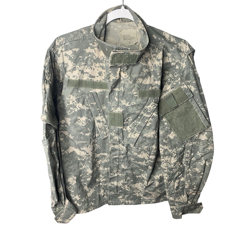 Military ACU Digital Camo Combat Uniform Jacket Tactical Army Coat Med X Short